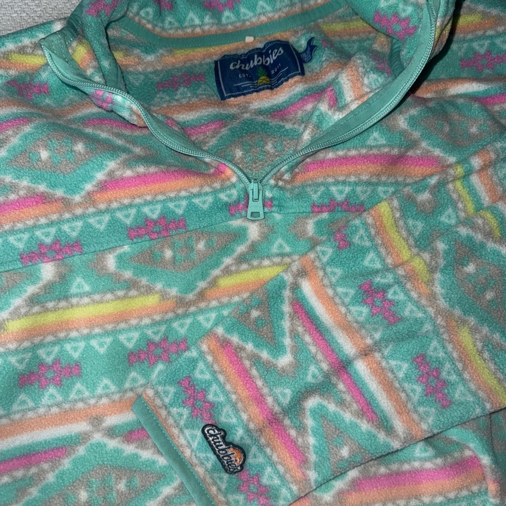 Chubbies Neon Southwestern Patterned Fleece Pullover